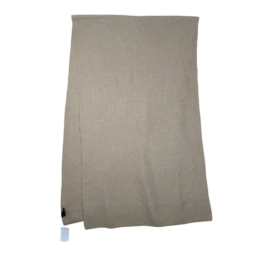 New J.McLaughlin Aire Scarf  Camel Cashmere Knit Luxury Warm Good Snag